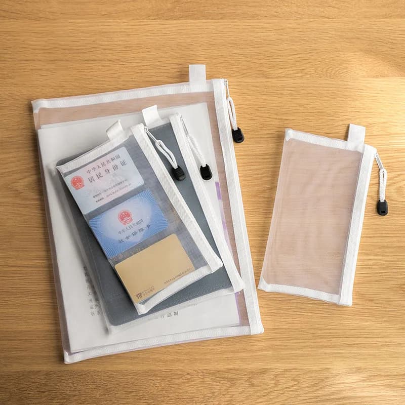 A6/A5/A4Mesh Zipper Pouch borsa per documenti cartelle con cerniera impermeabile forniture per ufficio scolastico astuccio per matite 1 PC borse per trucco cosmetico