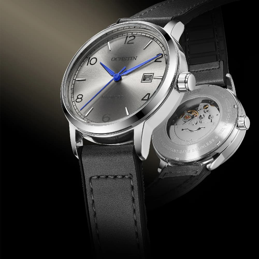 Automatic Watch for Men OCHSTIN 2026 New, Automatic Charging Mechanism, Date, Minimalist, Business, Luxury Leather Strap