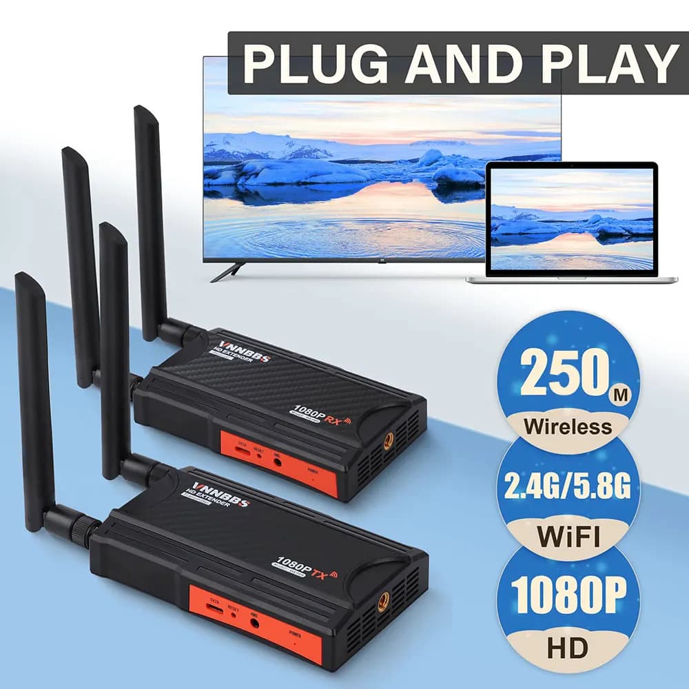 HDMI Wireless Video Extension Kit with Loop-Out and IR remote control