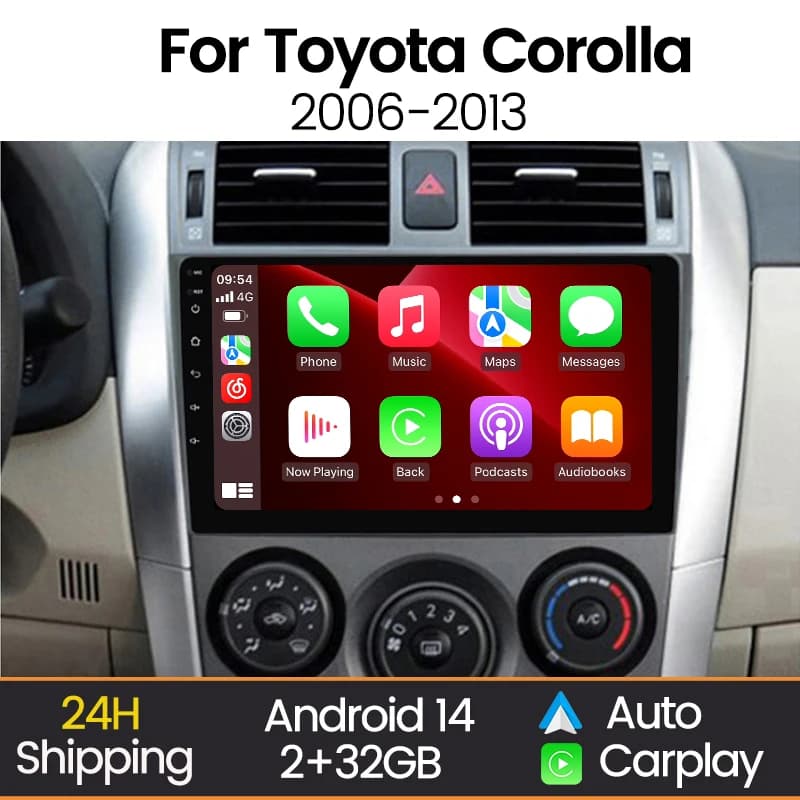 2 Din Android Auto Carplay For Toyota Corolla E140 150 2006-2013 Car Radio Multimedia Player GPS Head Unit Autoradio Stereo WIFI