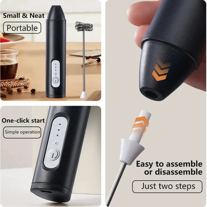 Electric Rechargeable Milk Foam 3 Speed Coffee Blender Blender for Eggs Portable Milk Foam Tools