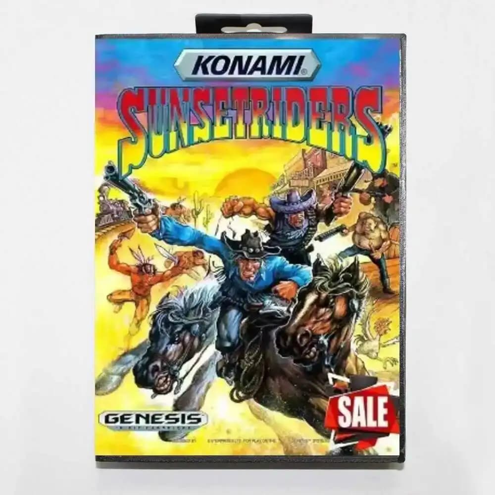 Sunset Riders MD Game Card 16 Bit USA Cover per Sega Megadrive Genesis Cartuccia per console di videogiochi
