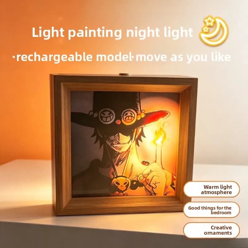 One Piece cartoon poster light painting anime style ambiance night light framed picture decoration anime merchandise wholesale