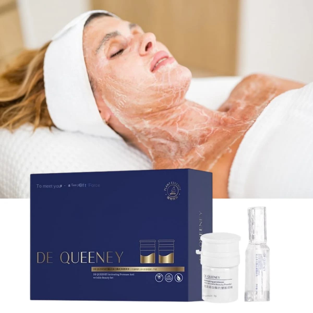 Enzima peeling coreana per set di mazze facciali - Protease Idratante Schiarente e levigante Cura della pelle Controllo dell'olio Pulizia