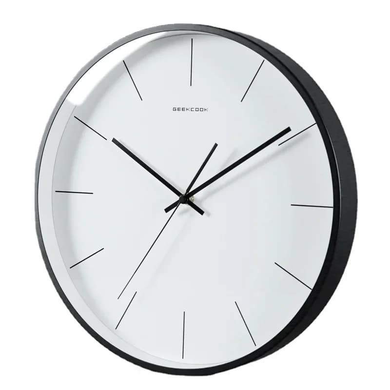 Modern Minimalist Wall Clock Nordic Design Self-Contained Metal Quartz Movement Operated Silent Pointer Display