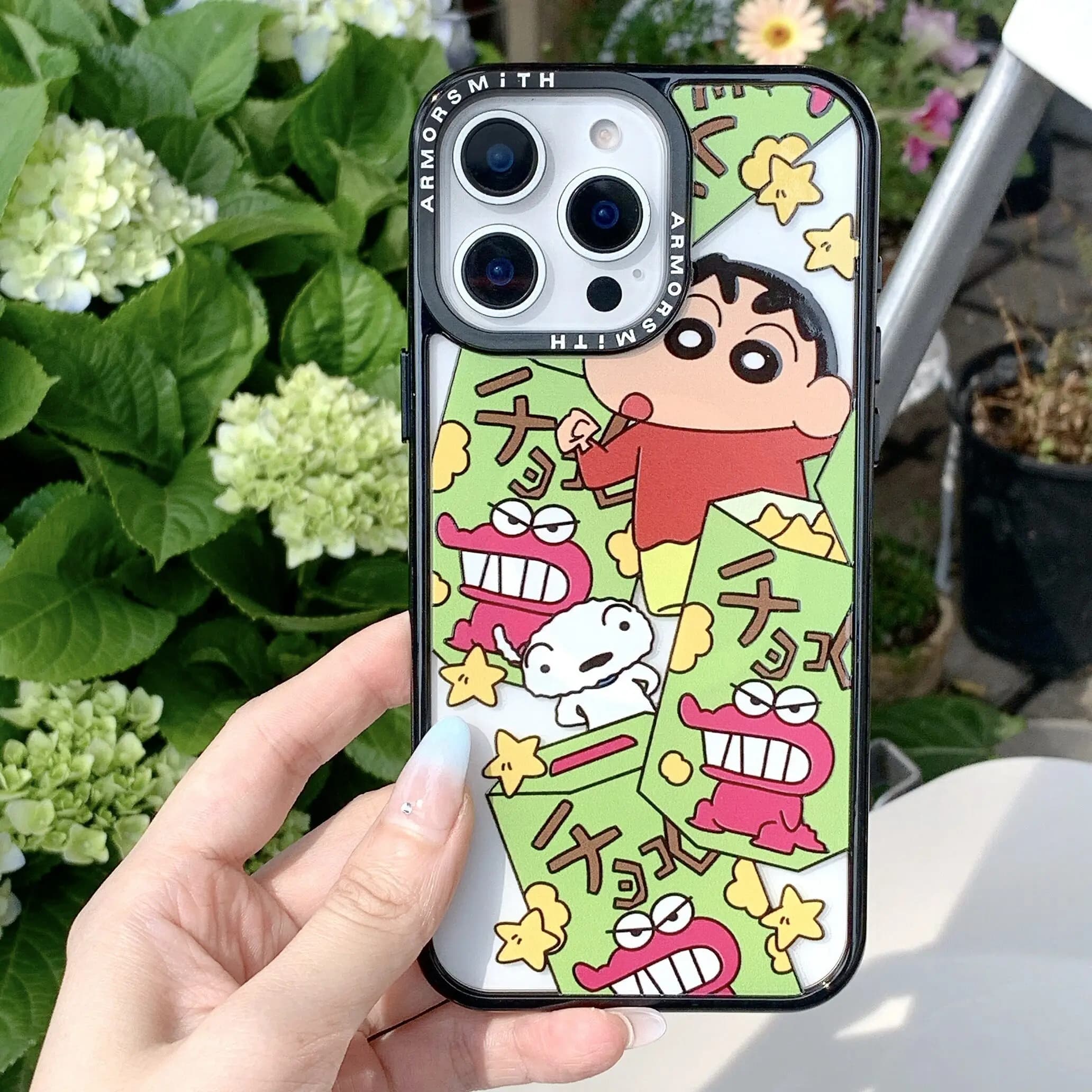 Cute Cartoon Anime Crayon Shin-chan Magnetic Holder Magsafe Wireless Charge Phone Case For iPhone 17 16 15 14 13 Pro Max Cover