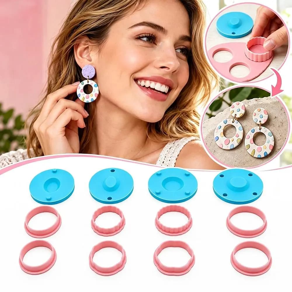 New Scalloped Edge Plate Polymer Clay Cutters Reusable DIY Clay Earring Molds Clay Earring Cutters Polymer Clay Crafting
