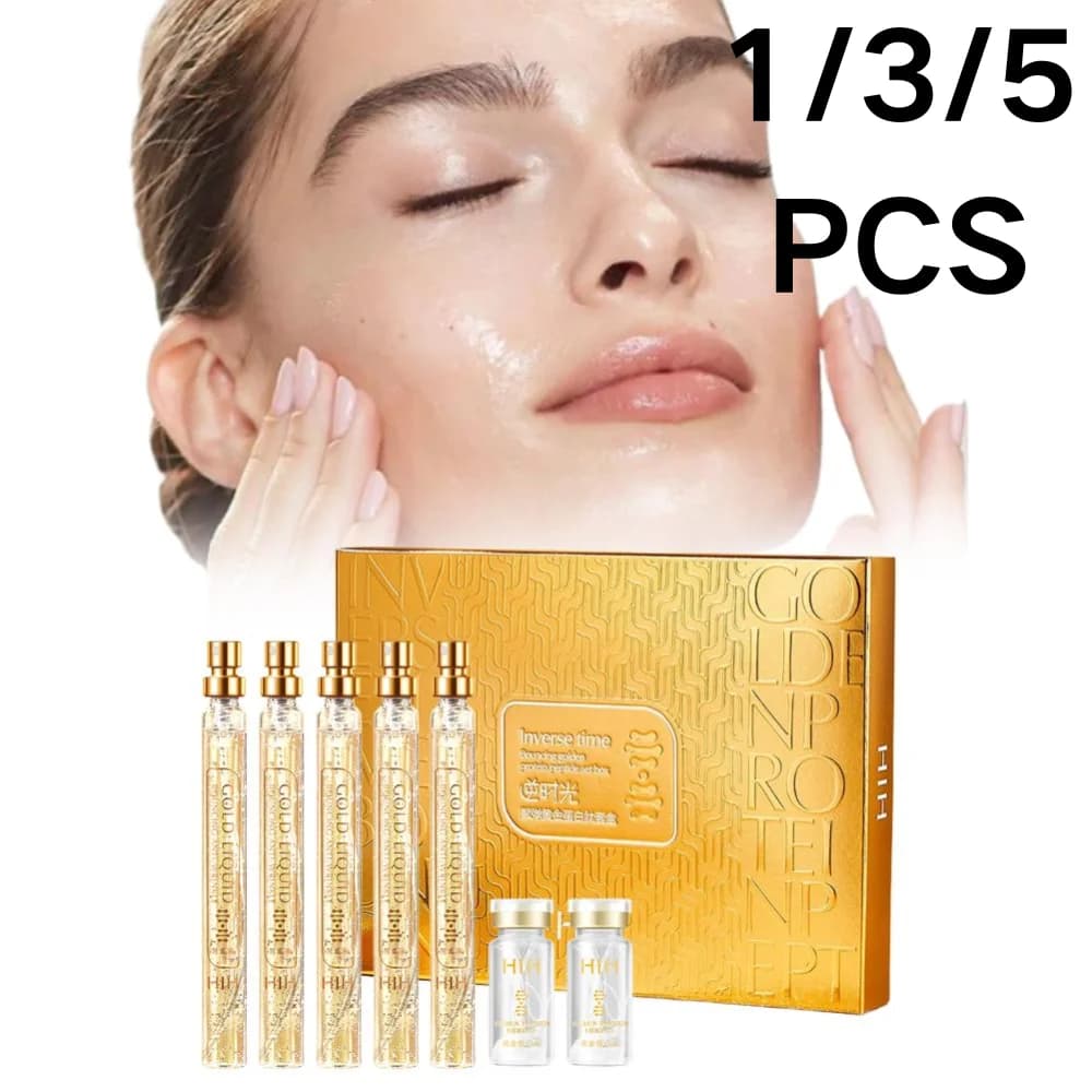 HIH Set for Lifting with Collagen Wire and 24K Gold Protein, Collagen Satin Essence, Anti-Age Beauty Kit for Skin Care