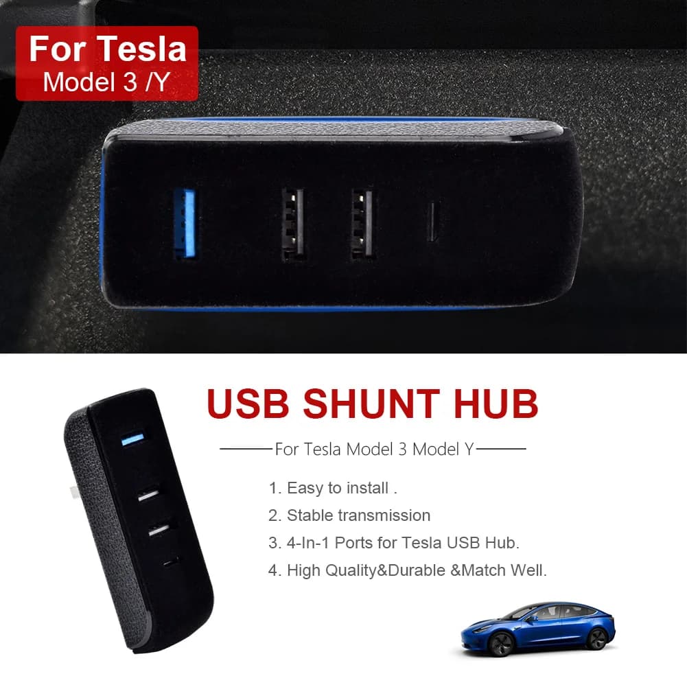 Per Tesla Model 3 Model Y 2022 Glovebox porte Hub USB Upgrade Splitter Hub Docking Station Sentry Model USB Spiliter Model3 Y