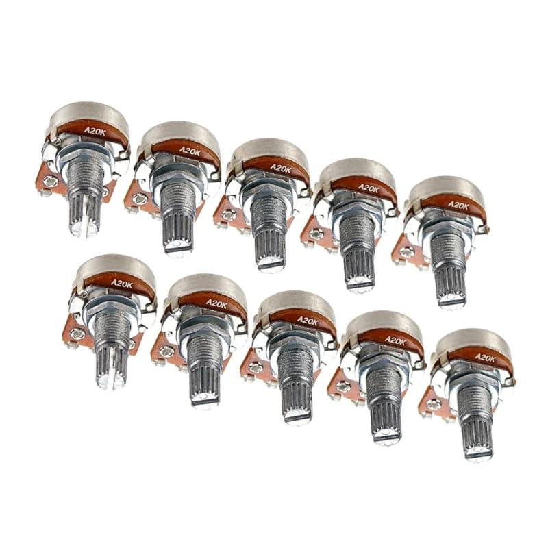 G6DE 10Pcs A20K Volumes Tone Control Guitar Potentiometers Electric Guitars Control Pot Guitar Amp Potentiometer Easy to Use