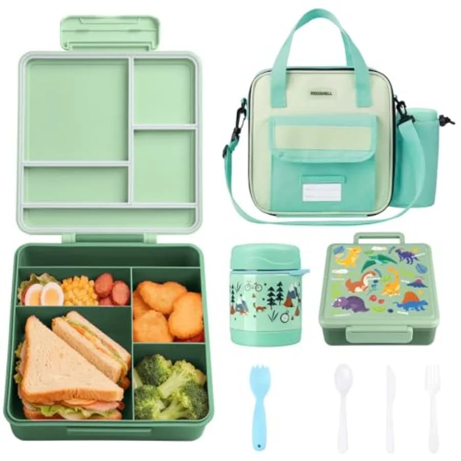 Set Porta Pranzo Bento, Contenitore Ermetico per Alimenti con Borsa Termica, Porta Snack per Bambini, Borsa Pranzo per Bambine per Asilo Nido, Scuola
