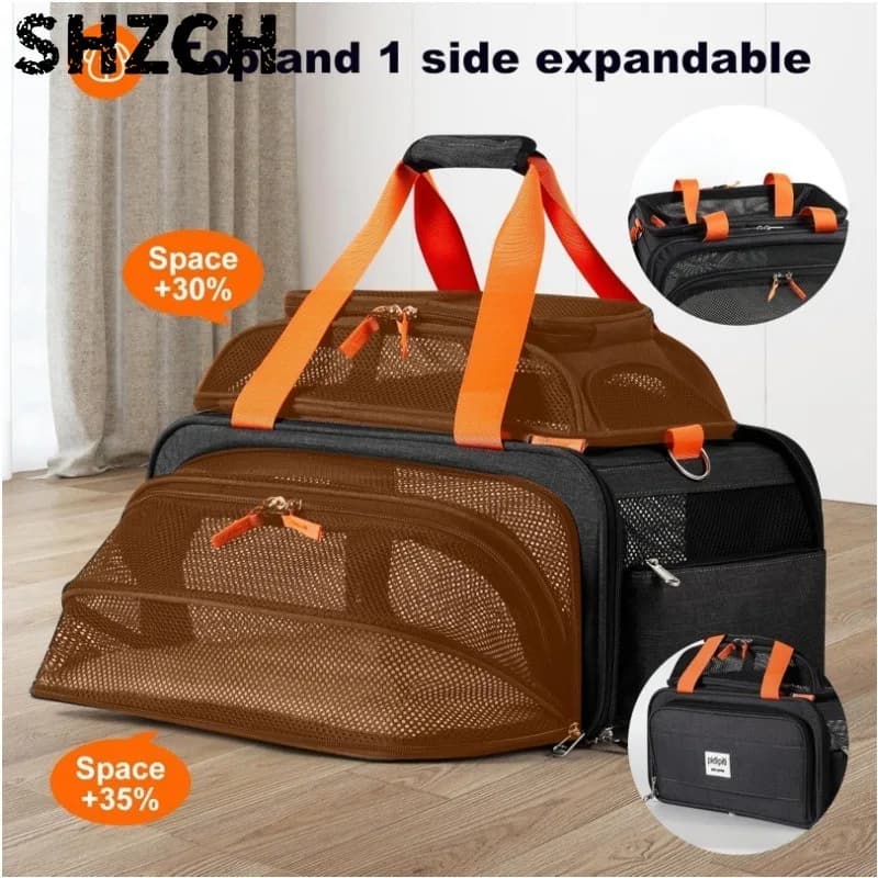 Foldable Cat Dog Backpack 3 Mesh Windows Waterproof Breathable Small Pet Carrier Bag Travel Hiking Vet Visit 8kg Max