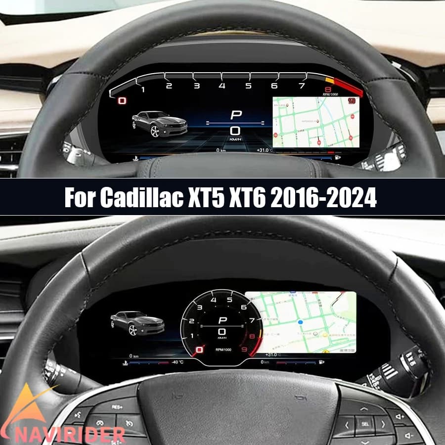 12.3'' LCD Screen for Dashboard, Speedometer and Instrumentation for Cadillac XT5 XT6 2016-2024, Smart Cluster Update