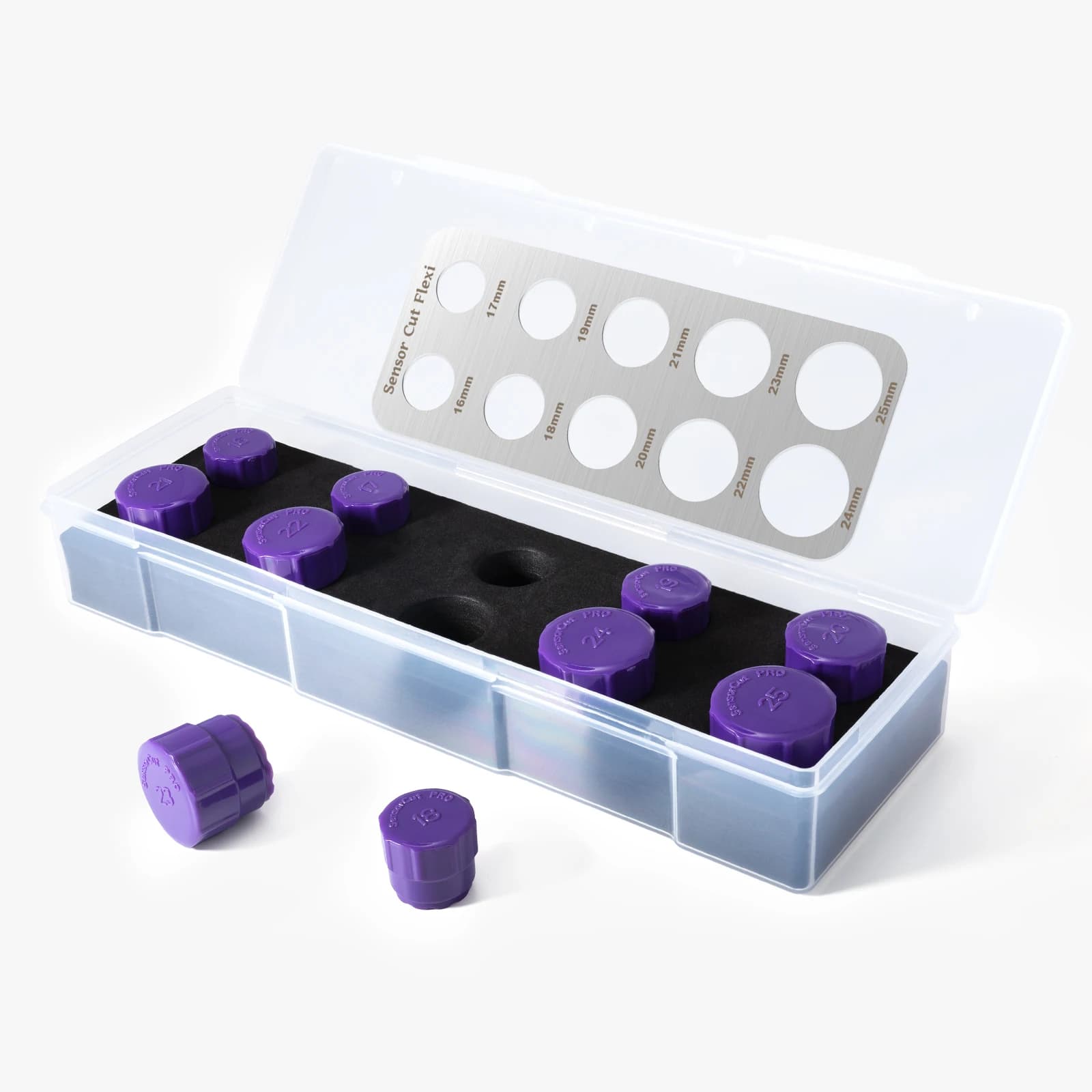EHDIS 16 ~ 25mm Set di utensili da taglio per sensore radar in plastica Set di pellicole per avvolgimento in vinile per auto Prenotazione Sensore di parcheggio Taglierina Cerchio Modello di taglio