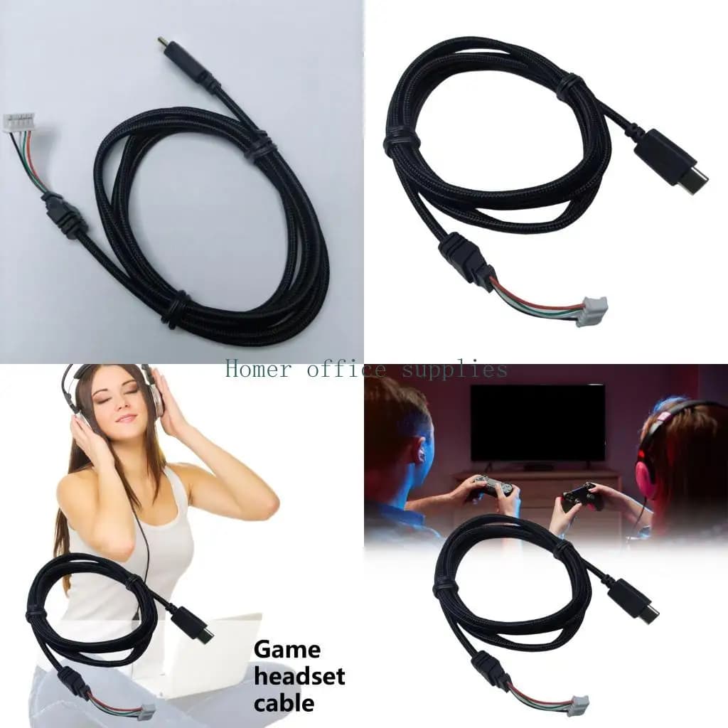 K43B 1.5M Long USB C Gaming Headphone Replacement Cable With Superior Sound Clarities for ROG / ROG S
