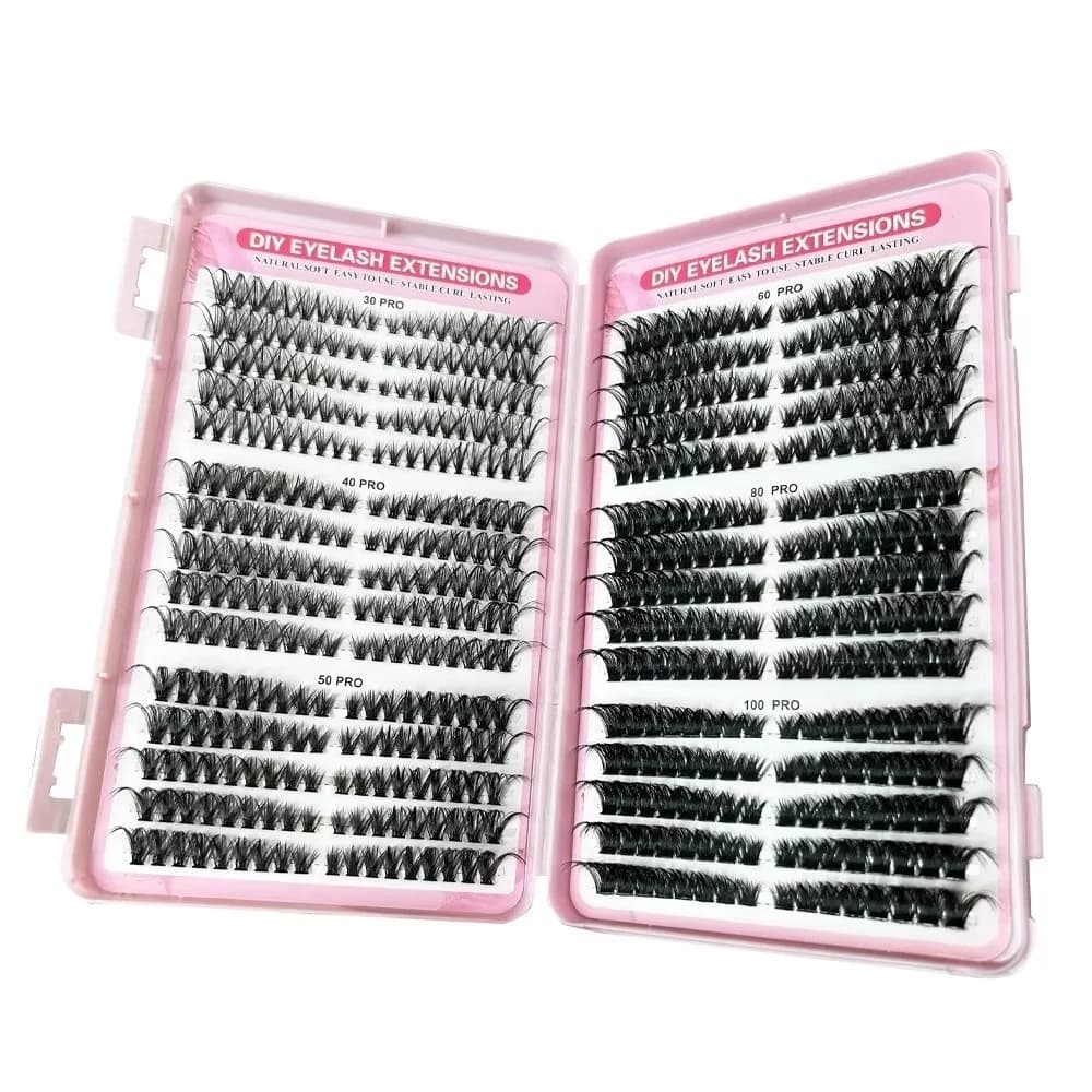 Ciglia Finte Naturali da 8-16mm, Volume 30D/40D/50D/60D, Stile Wispy, Kit Fai-da-Te per Uso Domestico