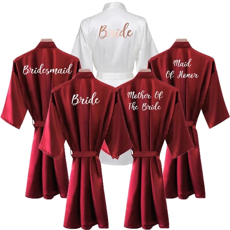 Bridal Dress Women's Dress Burgundy Satin Dress Bridal Dress Bridal Bridal Bridesmaid Dress