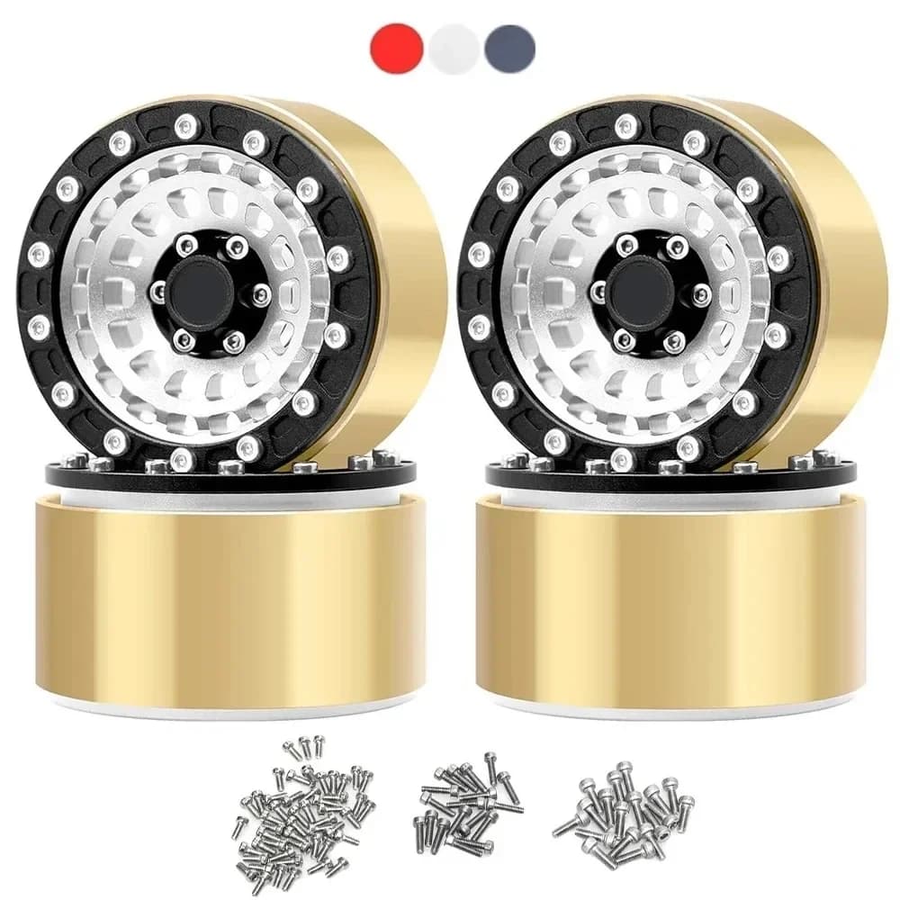 4 ruote Beadlock da 1,9 pollici con cerchi in alluminio, aggiornamenti per Axial SCX10 TRX4 90046, accessori per auto RC Crawler