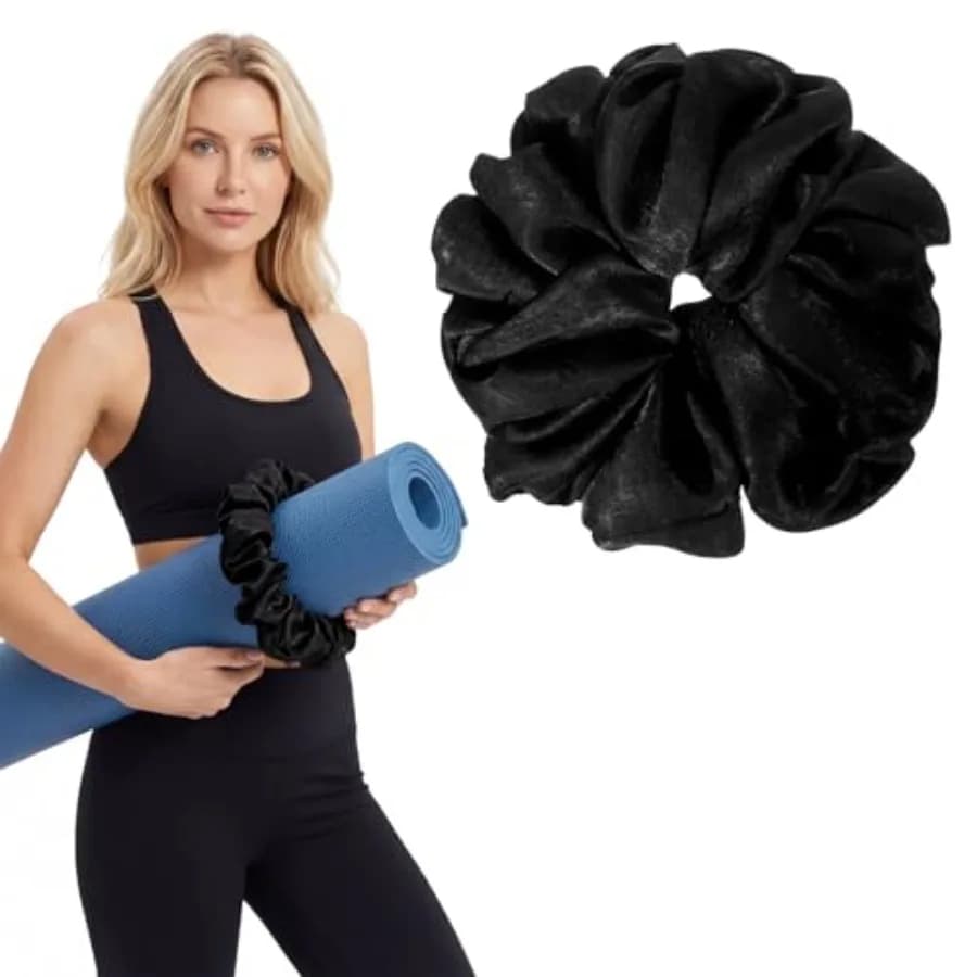 Yoga Mat Scrunchie Yoga Mat Strap Band Holds Your Yogas Mats in Style Stylish Holder Stretchable Velvet Fabric Fits All Standar