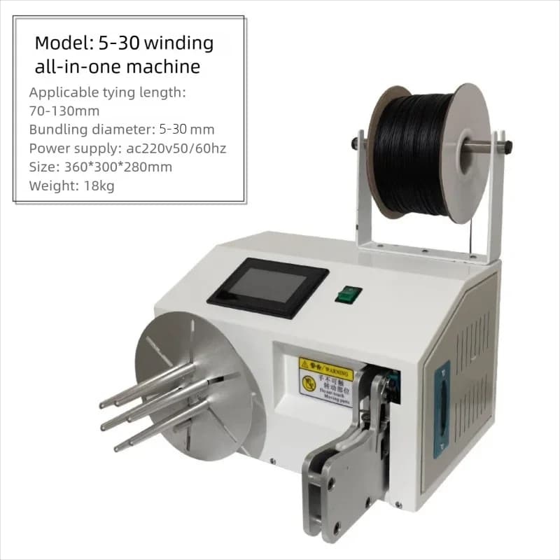 Multifunction Automatic Cable Winding Tying Machine with Touch Screen Professional Wire Coiler for Data Power USB HDMI Cables