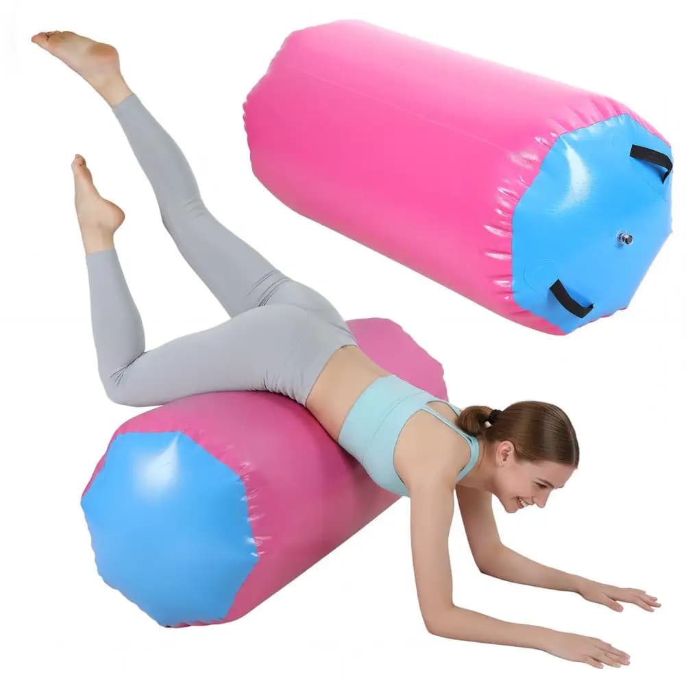 Tappetino gonfiabile ottagonale per ginnastica, con pompa, per salti sulle mani, yoga, cheerleading