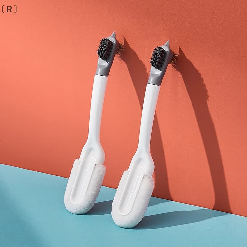 maveraRuwenSpazzola professionale per la pulizia delle scarpe Pulitore multifunzionale per spazzole per scarpe con manico lungo Kit pantofole per scarpe bianche Spazzola per appendere scarpe