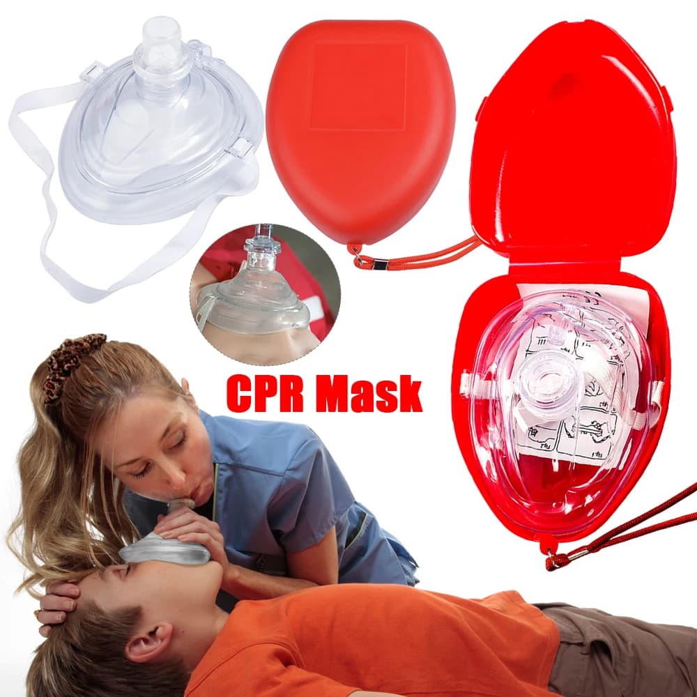 1-10PCS Maschera respiratoria professionale per RCP di primo soccorso Maschera per la respirazione artificiale con valvola unidirezionale Strumento di salvataggio di emergenza CPR