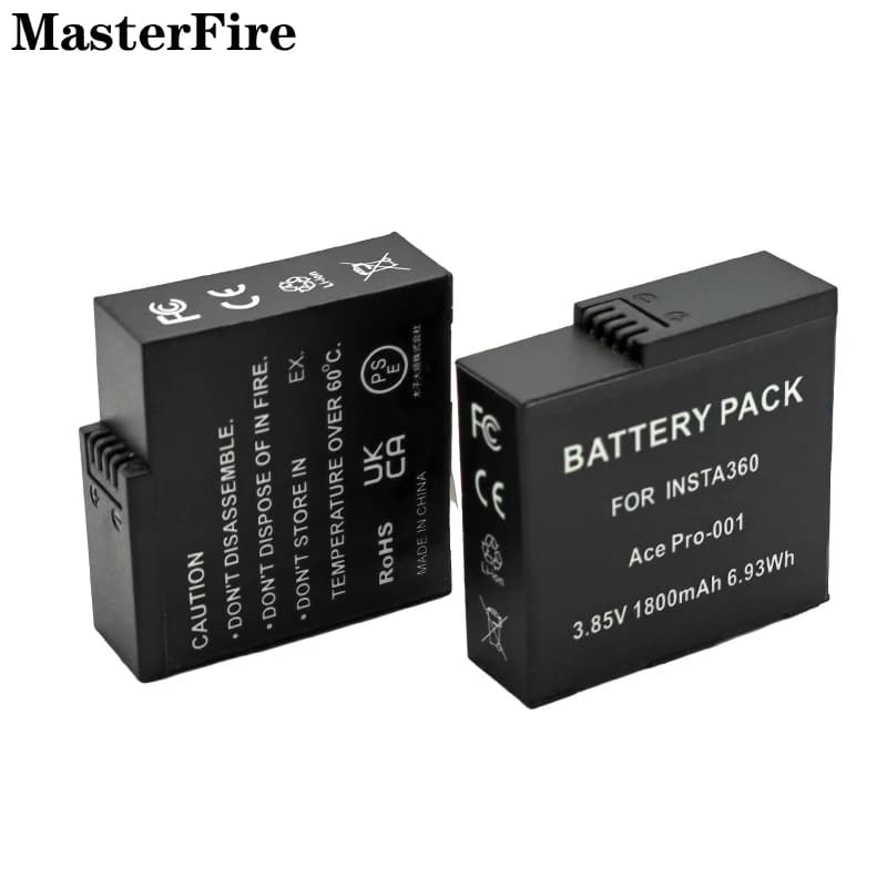 10 Pieces Rechargeable 1800mAh Battery for Insta360 Ace Pro-001, Action Camera Accessories