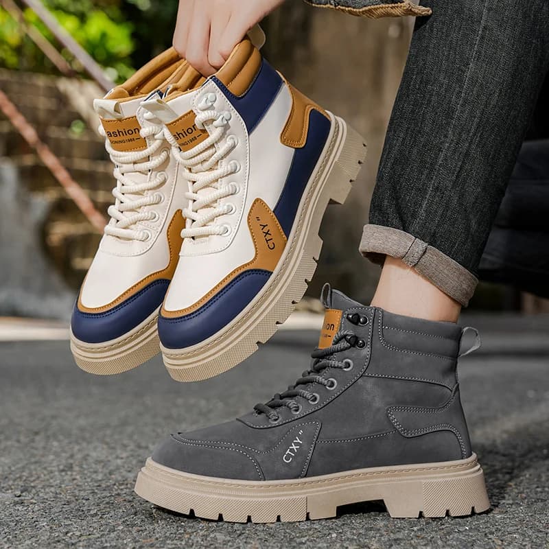 Modern Multipurpose High Top Boots Cold-Proof Warm Structure, Skidproof Waterproof Sole Fits Daily Wear and Outdoor Hiking Trips