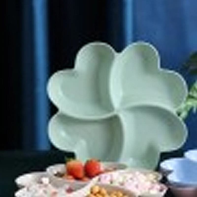 Vassoio per Frutta a 4 Scomparti a Forma di Cuore, Piatto Creativo per Conservazione, Contenitore per Snack e Frutta Secca, Piatto Diviso per Caramelle e Dessert