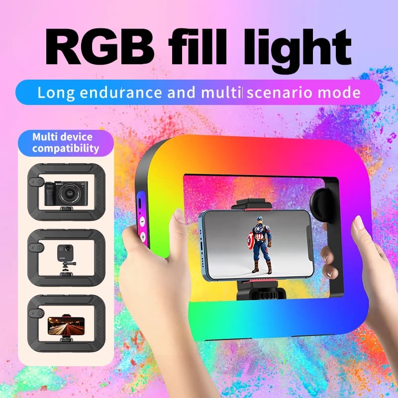 Kit Video per Smartphone con Luce ad Anello RGB, Stabilizzatore per Telefono e Fotocamera, Set per YouTube