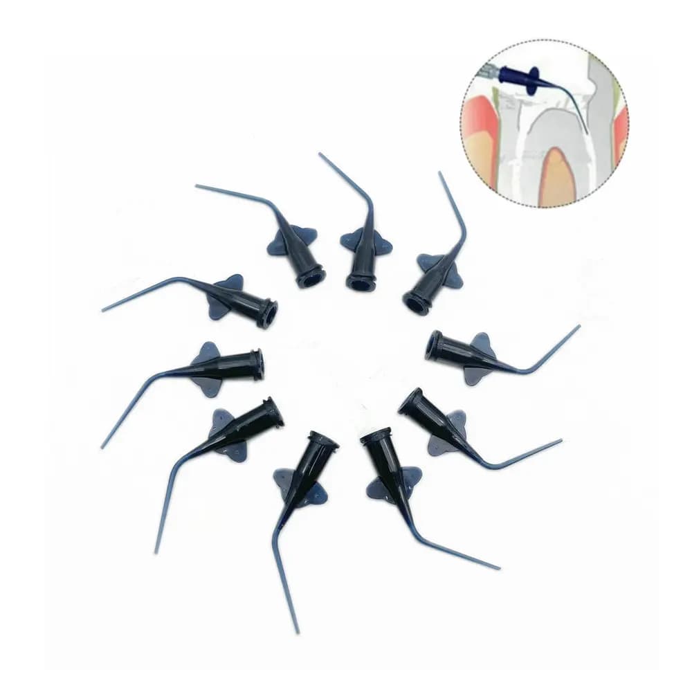 10 pezzi punte di risciacquo monouso per siringa di irrigazione sbiancamento dei denti punta di risciacquo in resina composita flessibile strumento dentale Endo