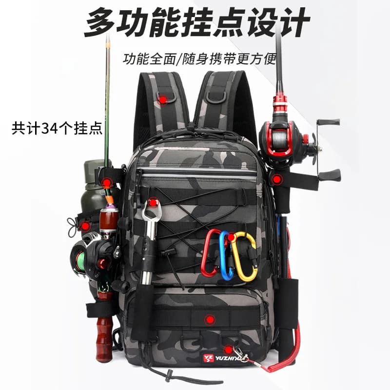 FREE-Travel Outdoor Backpack Sport Fishing Bag Large Capacity Backpack Crossbody Bag Camouflage Tactical Pack Y447