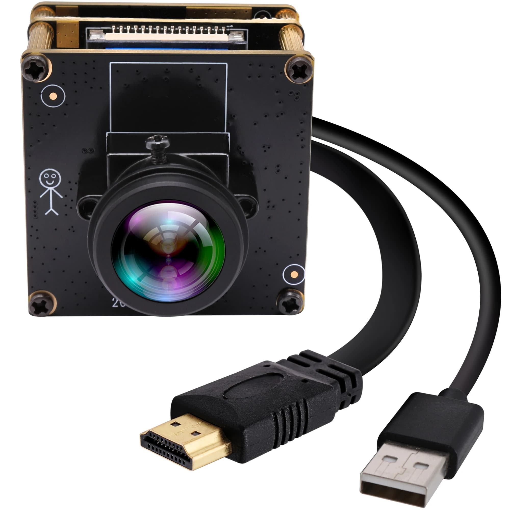 Fotocamera HDMI e USB 2.0 HDMI 1080P 30fps USB 4K 30fps Webcam Driver gratuito Fotocamera grandangolare da 180 gradi Zoom digitale 2X
