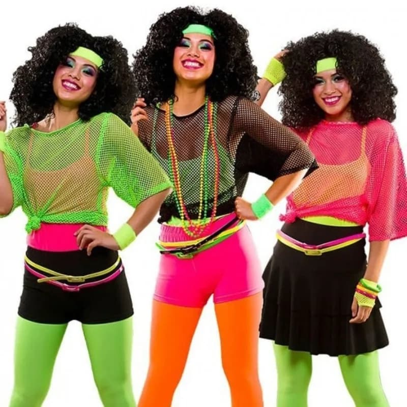 80' S Party Dress Female Neon 80' S Party Coat Fishing Net Mesh Shirt
