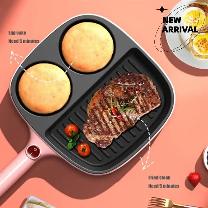 3 in 1 electric frying pan for barbecue electric stove small electric pan for food steam cooking steak for frying