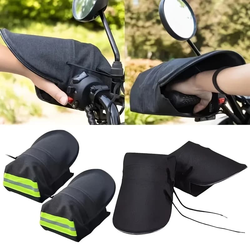 2 Pezzi di Guanti da Moto, Adatti per Manubri di Biciclette e Moto, con Protezione dal Vento