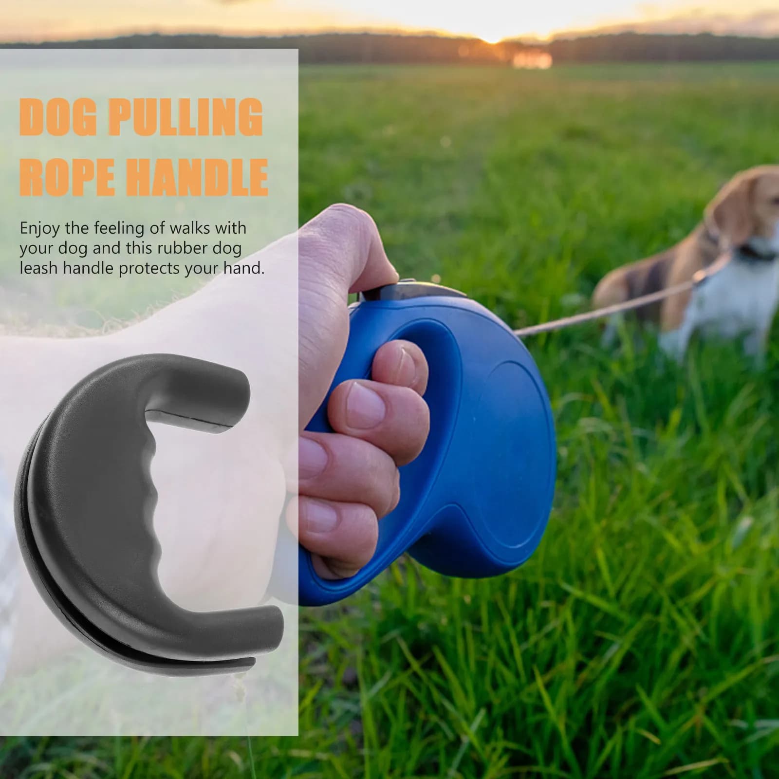 6 Pezzi Maniglie di Ricambio in Gomma per Guinzaglio per Cani, Impugnatura Ergonomica per Corda di Trazione, per Passeggiate all'Aperto, Escursionismo, Campeggio