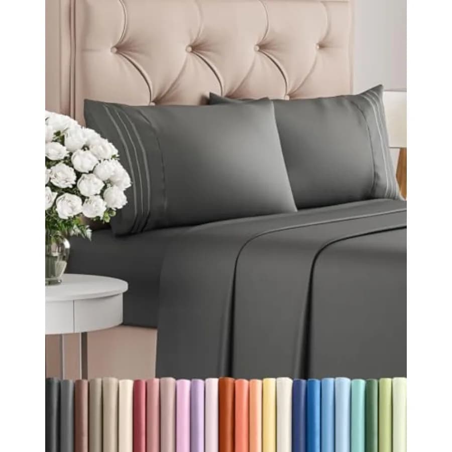 Set di 4 Lenzuola - Comode, Traspiranti e Rinfrescanti - Biancheria da Letto di Lusso per Donne, Uomini, Adolescenti, Ragazzi e Ragazze