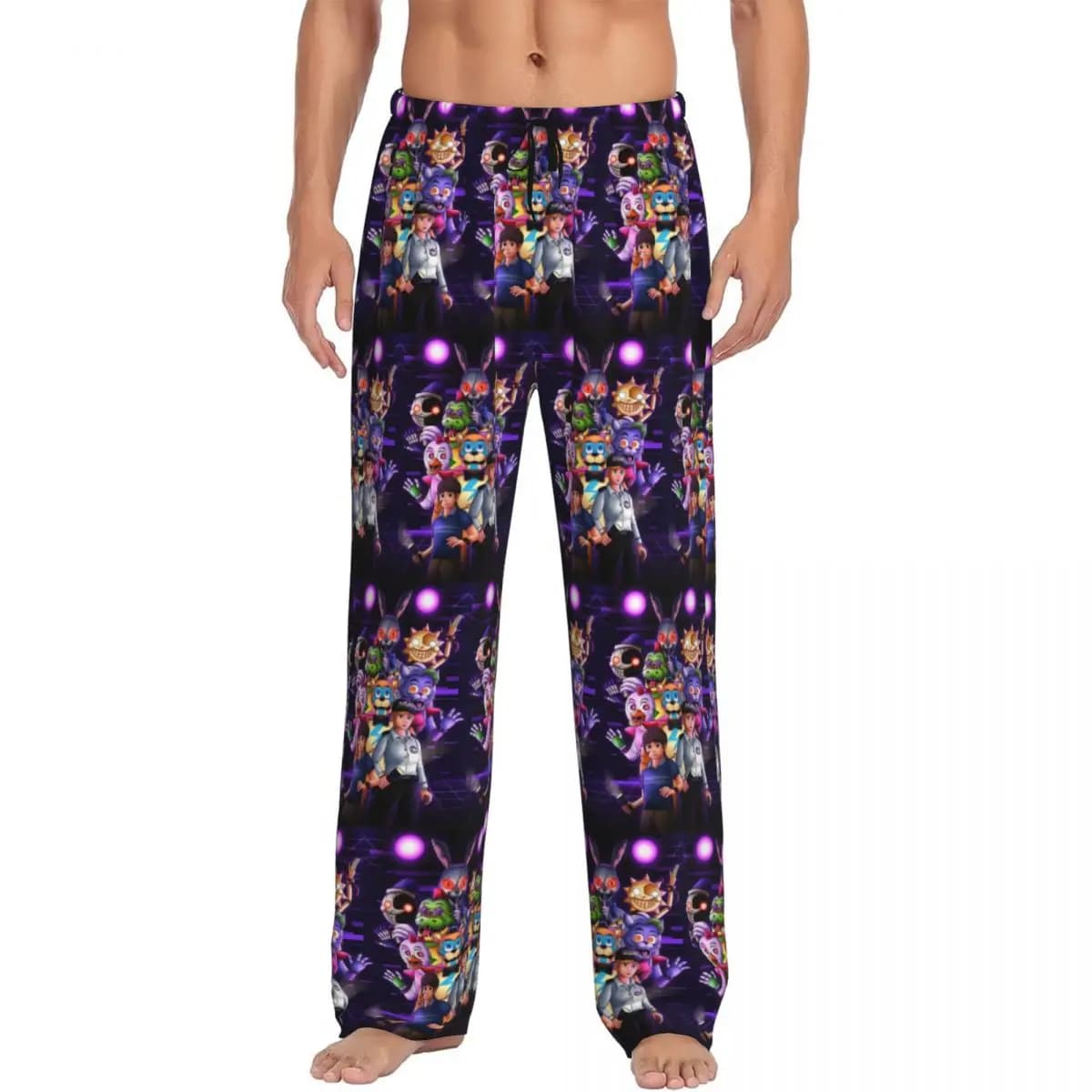 Pantaloni da pigiama FNAF con cinturino a molla personalizzati Indumenti da notte Cintura elastica da uomo Gioco di cavalli Pantaloni da salotto per il sonno con tasche