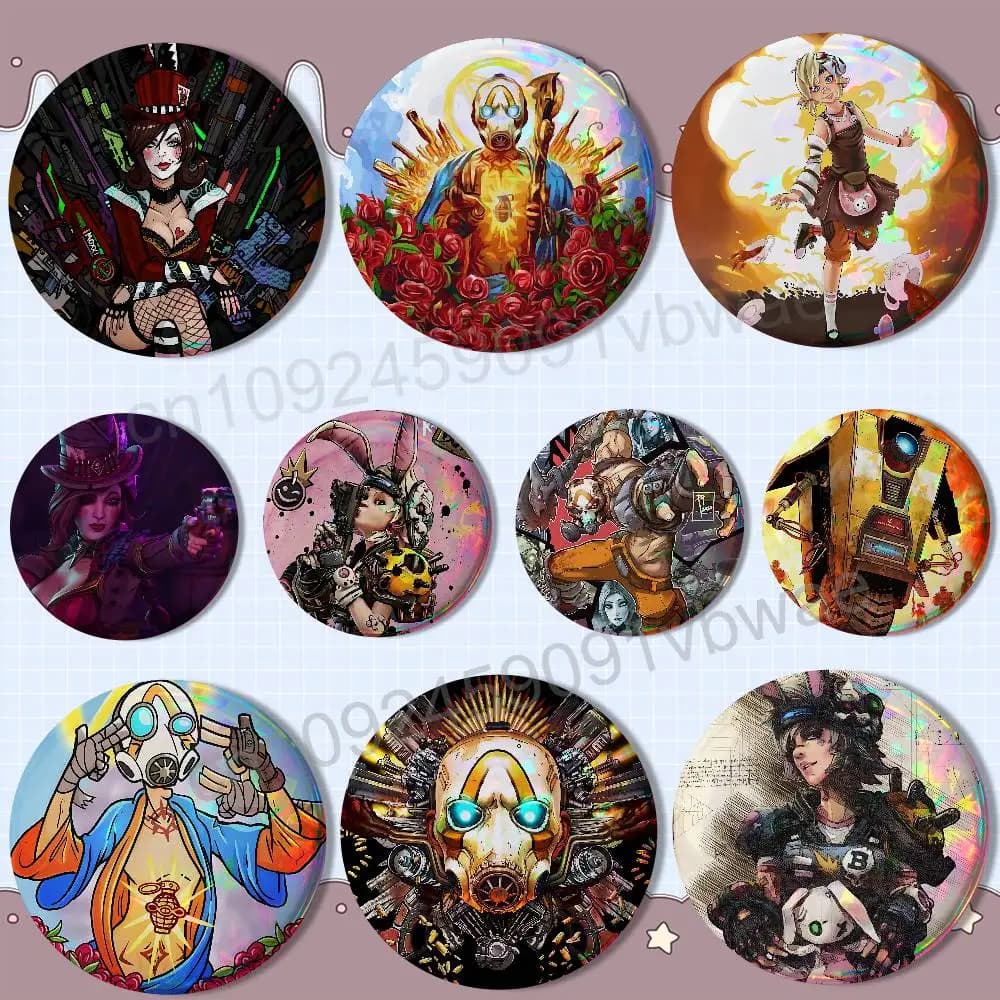 Mad Moxxi Lilith Borderlands Badges Badges On Backpack Jacket Cartoon Round Brooches Acrylic Button Pins Collection Gifts