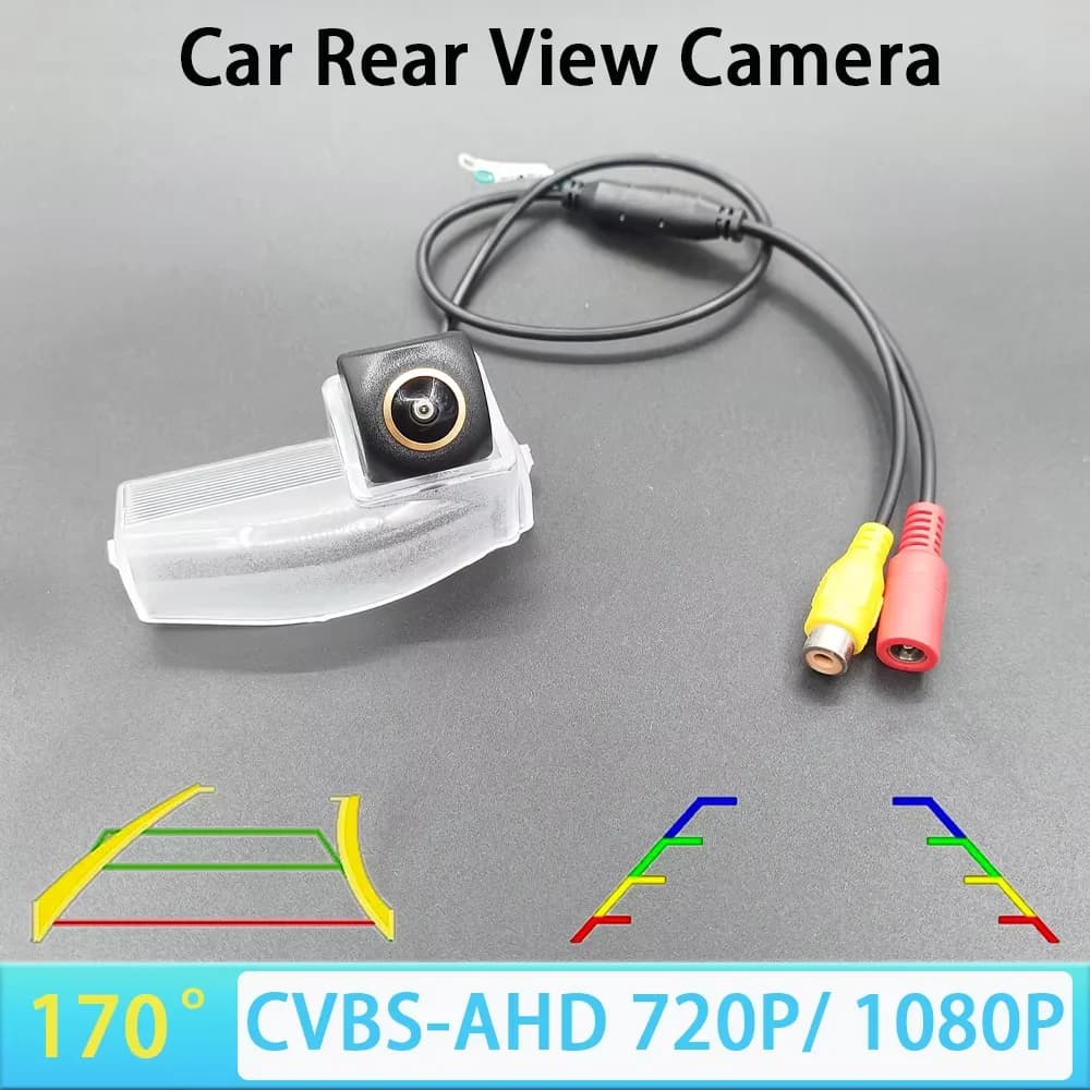 Telecamera posteriore per auto AHD 1080P CVBS per Mazda 2 3 2007 2008 2009 2010 2011 2012 con monitoraggio della traiettoria/linea guida del veicolo