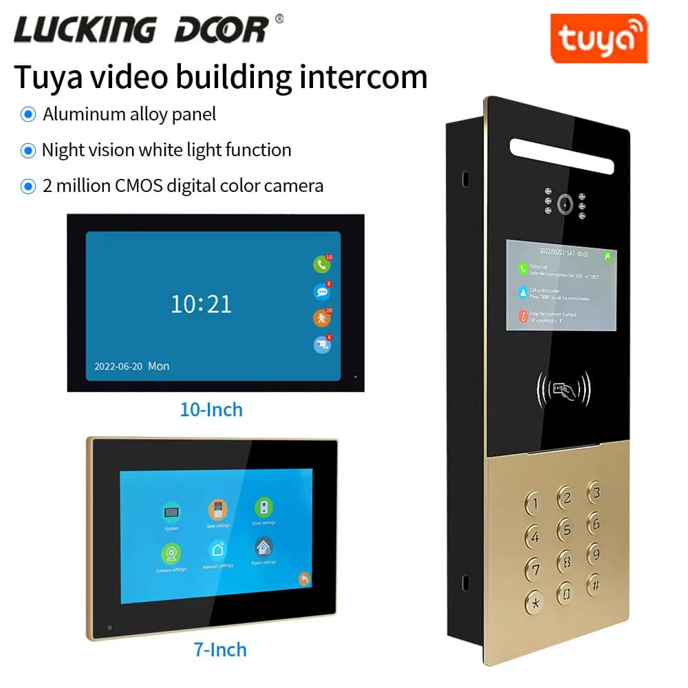 Tuya WiFi videocitofono campanello per 240 appartamento edificio Smart Home Camera POE IP 1080 RFID sistema di citofono di controllo accessi