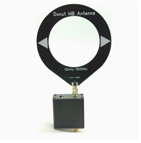 Antenna Donut WB + amplificatore di uscita a transimpedenza bassa impedenza per ricevitore SDR walkie-talkie Malahit Radio FM AM AIR