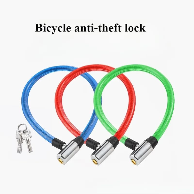 Lucchetto Antifurto per Bicicletta, Lucchetto Portatile in Acciaio con Cavo, Lucchetto a Filo per Bici, Auto, Porte in Vetro, Catena per Esterni, Accessori per Biciclette