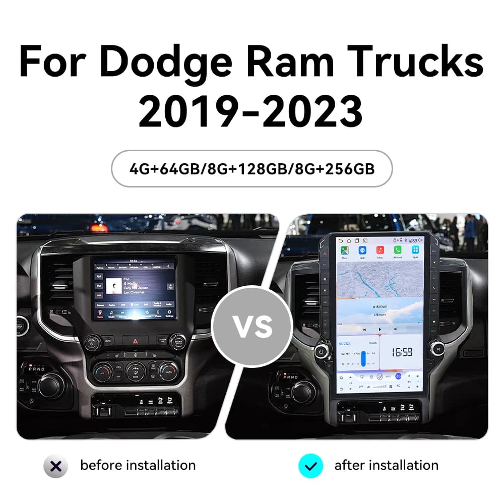 14.5 Inch Android 15 Car Stereo Radio For Dodge Ram 2019-2023 HD Touch Screen GPS Navigation Wireless CarPlay Multimedia Player