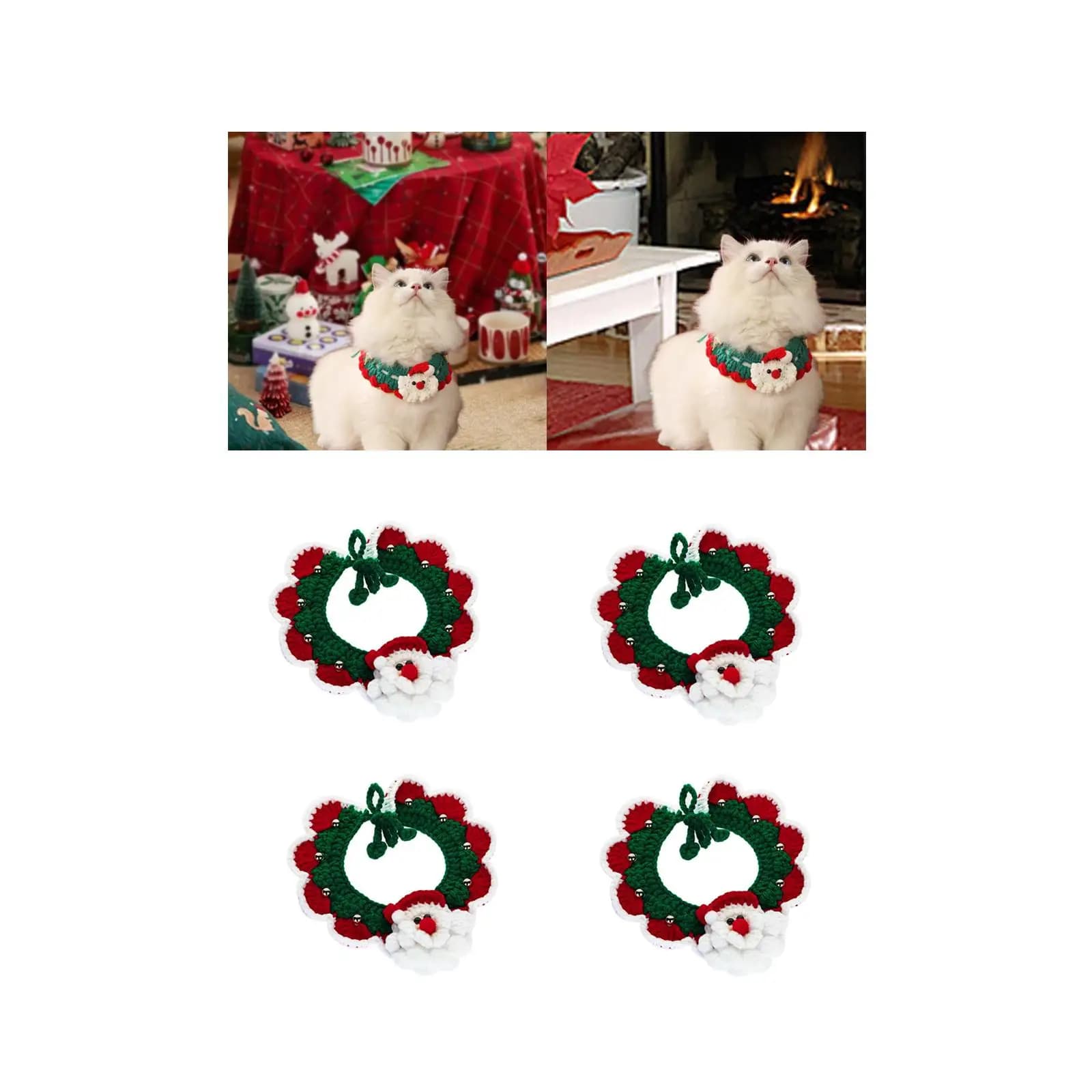 Collare per gatti lavorato a maglia Collare di Babbo Natale Collana decorativa per cravatte