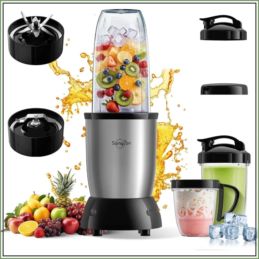 1000W Smoothie Blender for Kitchen, 37oz/32oz/22oz BPA-Free Cups, Portable Personal Blender for Shakes & Frozen Fruit