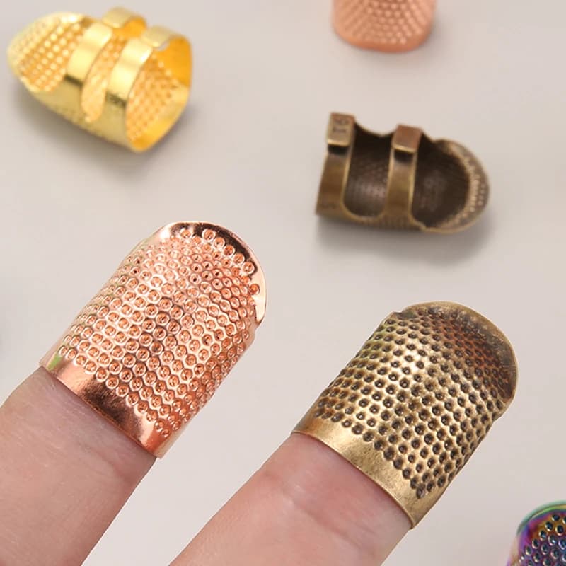 Adjustable Vintage Sewing Thimble, Handmade Non-slip Embroidery against Ring, Vintage Needle Presser Needle Hoop Finger Holder
