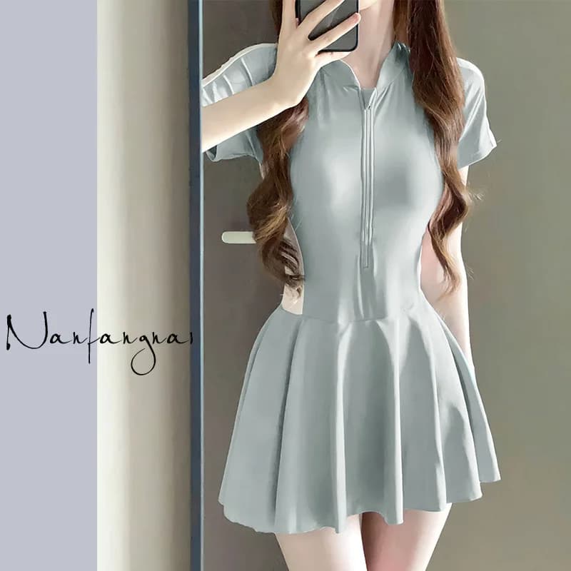 Women's sports swimsuit, single piece hot spring conservator, Super Fairy INS style, belly control, slimming, cool student